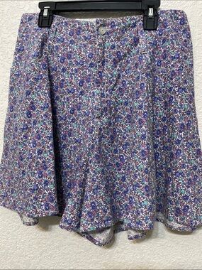 Wet Seal Purple Floral Cotton SKORT